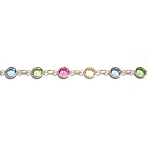 Multi-crystal Link - Silver Layered Chain